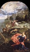 TINTORETTO, Jacopo Saint George,The Princess and the Dragon oil painting